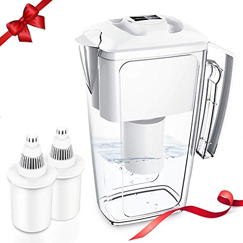 OXA Large 10 Cup Long-Lasting Water Filter Pitcher with 2x 60-Day Filters, Alkaline Water Purifier, Filtration System, BPA-Free, 2.5 L, White