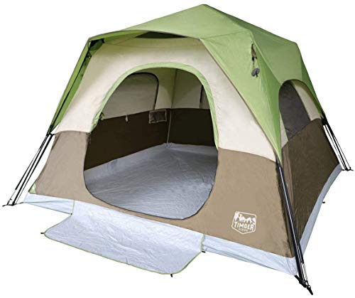 Timber Ridge 6 Person Instant Cabin Tent, Waterproof Windproof Tents for Camping with Rainfly, Easy Setup Big Tent for family for 4 Season