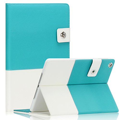 SAVEICON Hybrid Leather Folio Case Cover for Apple New iPad Mini/Mini 2 / Mini 3 Case 7.9 Inch WiFi 3G 4G LTE with Built-in Stand and Card Slots Auto Wake/Sleep Smart Cover (Blue)