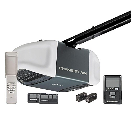 Chamberlain Wd832Kev Garage Door Opener, ½ Hp, Ultra-Quiet Belt Drive Operation, Myq Smartphone Control Enabled (Internet Gateway Sold Separately), Includes 2-3 Button Remotes, Keyless Entry Keypad, Multi-Function Wall Control Panel