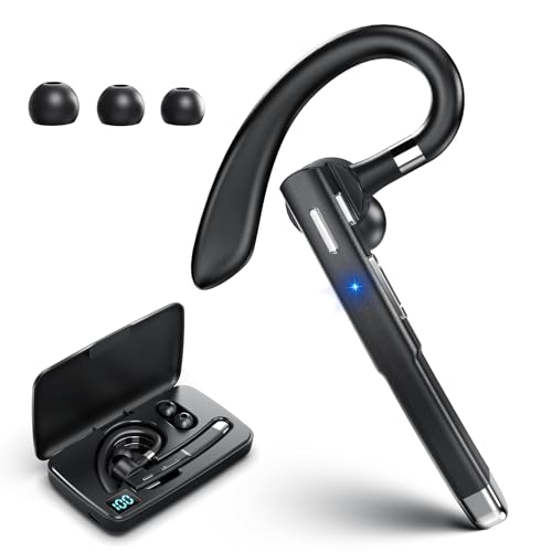 VBJZO Bluetooth Headset, Wireless Headset with Microphone, Bluetooth Earpiece Suitable for Office, Trucker Headset with 120 Hours of Standby Time, for iOS and Android Cell Phones
