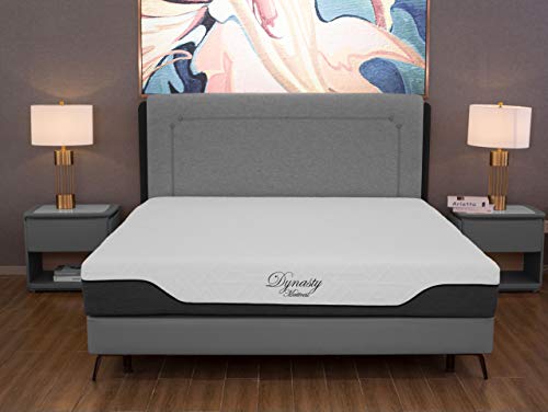 DynastyMattress CoolBreeze 12 Inch Essential Sleep Air Gel Infused Memory Foam Bed Medium Firm Queen Size (USA Made)