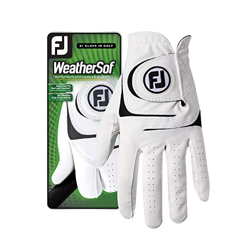 FootJoy Men's WeatherSof Golf Glove White Large, Worn on Left Hand
