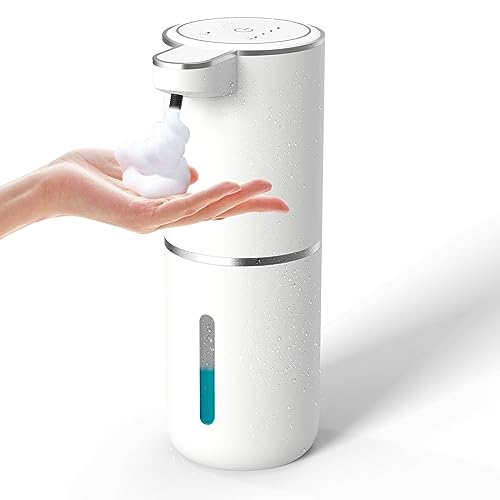 Automatic Soap Dispenser – Touchless Foaming Soap Dispenser 400ml USB Rechargeable Dispenser Electric Wall Mounted 4levels Adjustable Foam Soap Dispenser Pump for Bathroom Kitchen Dish Soap