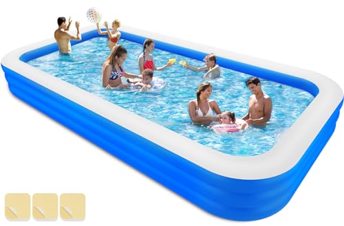 Large Inflatable Swimming Pool, 145' X 74' X 22' Oversized Thickened Blow-Up Pool for Adults, Family, Swimming Pool for Garden, Backyard, Summer Water Party, Indoor Outdoor