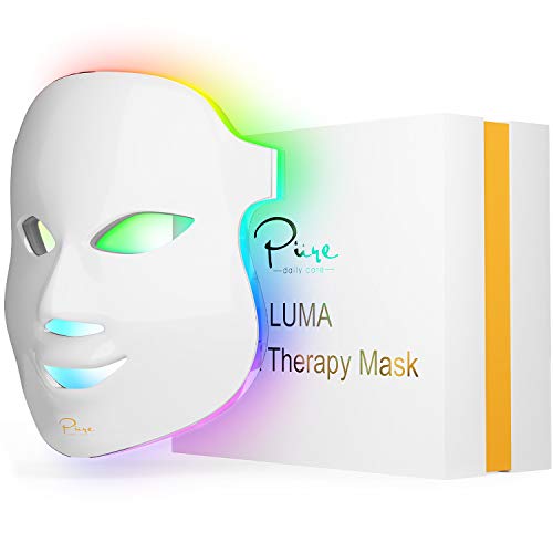 Pure Daily Care Luma LED Skin Treatment Mask - Home Facial Skin Rejuvenation & Anti-Aging Light Therapy, 7 Color LED, Wrinkles, Anti Inflammatory, Boost Energy & Fine Lines, Boost Collagen
