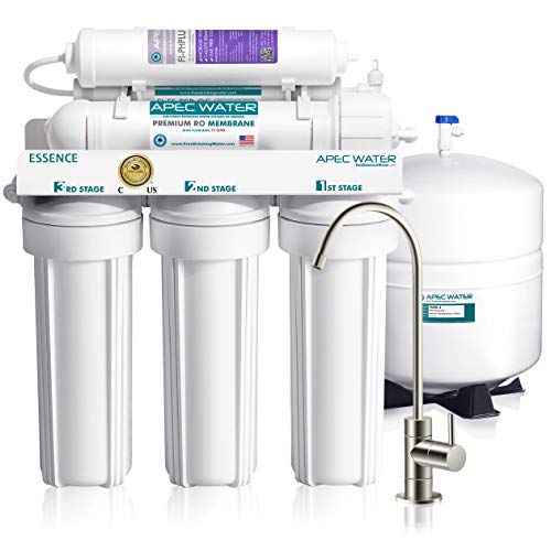 APEC Water Systems ROES-PH75 Essence Series Top Tier Alkaline Mineral pH+ 75 GPD 6-Stage Certified Ultra Safe Reverse Osmosis Drinking Water Filter System , White