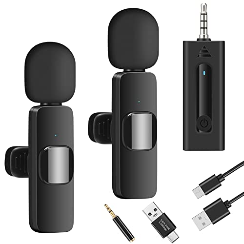 BZXZB Wireless Microphone for Camera/GoPro/Computer/Laptop/MacBook/Phone, Professional Lavalier Lapel Mic for Video Recording, YouTube, Vlog, Tiktok, Interview