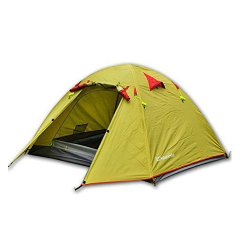WEANAS Professional Backpacking Tent 2-3- 4 Person 3 Season Weatherproof Double Layer Large Space Aluminum Rod for Outdoor Family Camping, Hunting, Hiking, Adventure and Travel (Green, 2-3 Person)