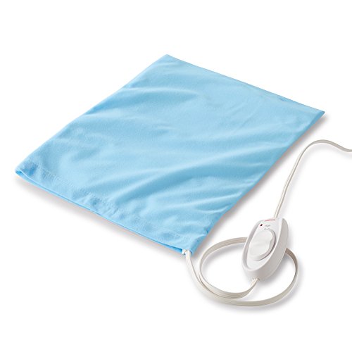 Sunbeam Heating Pad for Pain Relief | Standard Size Ultra Heat, 3 Heat Settings | Light Blue, 12 Inch x 15 Inch