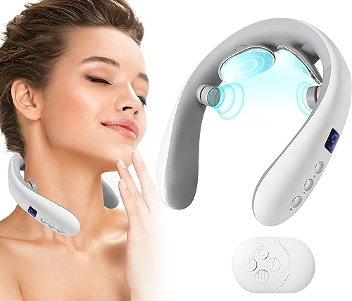 Neck Massager for Pain Relief, Intelligent Electric Pulse Neck Massager with Heat,Portable Deep Tissue Neck Massager for Women Men Gifts