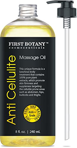 Anti Cellulite Massage Oil & Body Nutritive Serum 8 fl. oz. with 100% Pure Plants Extracts That Targets Cellulite —Visibly Smoothing Hips, Buttocks, and Thighs for a Slimmer Silhouette.