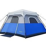 BeyondHOME Tent, 6 Person 60 Sec Setup Family Camping Tent, Waterproof & Windproof Tent with Top Rainfly, Upgraded Ventilation System, Instant Cabin Tent for Camp Backpacking Hiking Outdoor, Sky Blue