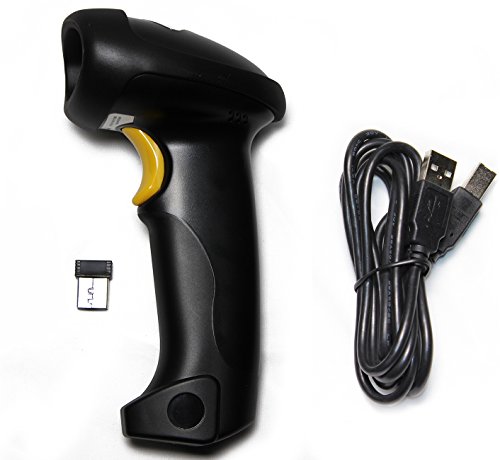 LotFancy 2.4G USB Wireless Barcode Scanner Reader - Cordless Automatic Laser Handheld Bar Code Reader, Portable and Rechargeable