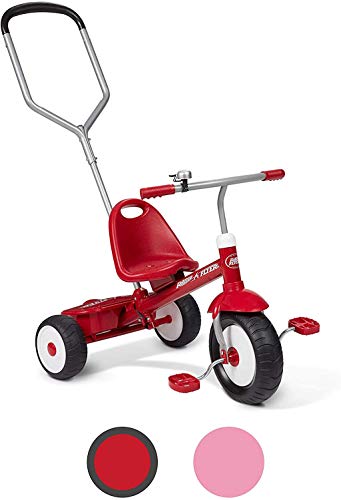 Radio Flyer Deluxe Steer & Stroll Ride-On Trike, Tricycle For Toddlers Age 2-5, Toddler Bike