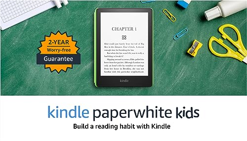 Kindle Paperwhite Kids – kids read, on average, more than an hour a day with their Kindle - 16 GB, Emerald Forest