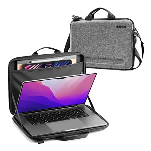 tomtoc Slim Hard Case for 13-inch MacBook Air 2022-2018 M2/A2681 M1/A2337, MacBook Pro 13 2022-2016 M2/A2686 M1/A2338, Organized Protective Shoulder Bag with Tablet Pocket for Up to 11 iPad Air/Pro