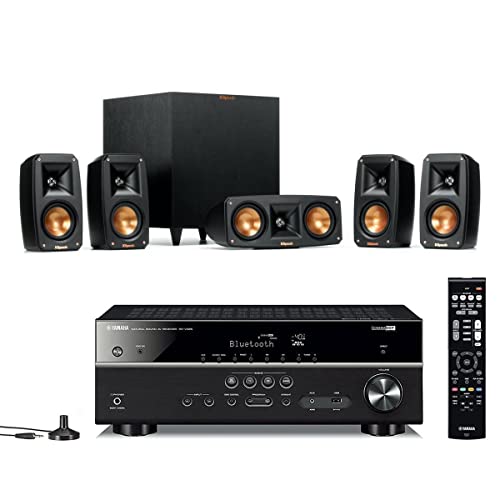 Klipsch Reference Theater Pack 5.1-Channel Speaker System with Yamaha RX-V385 5.1 Channel Network AV Receiver with Bluetooth