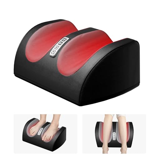 LINGTENG Shiatsu Foot Massager Machine with Heat, Foot and Calf Massager with Massage Roller, Deep Tissue Massager for Plantar Fasciitis, Pain Relief, Promotes Blood Circulation