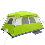 Hitwby Tent, 8 Person 60 Sec Setup Family Camping Tent, Waterproof & Windproof Tent with Top Rainfly, Instant Cabin Tent, Providing Mud Pad, Green