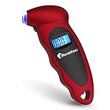 AWELTEC Digital Tire Pressure Gauge 150 PSI 4 Setting for Car, Truck, Motorcycle, Bicycle with Backlit LCD and Non-Slip Grip (Red)