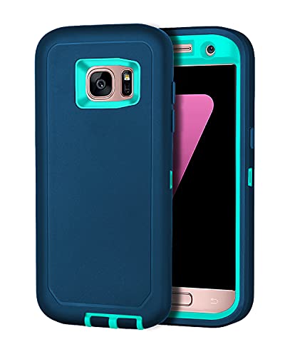 I-HONVA for Galaxy S7 Edge Case Shockproof Dust/Drop Proof 3-Layer Full Body Protection [Without Screen Protector] Rugged Heavy Duty Durable Cover Case for Samsung Galaxy S7 Edge, Turquoise
