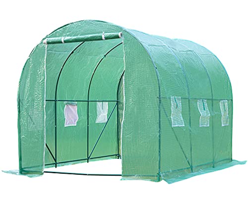 Greenhouse for Outdoors Greenhouse Walk-in Green House L10'xW7'xH7' Plastic Mini Greenhouse Kit Indoor Portable Greenhouse Plant Shelves Tomato Herb Canopy for Patio