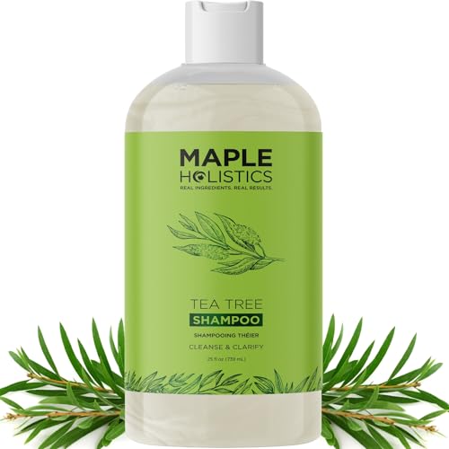 Tea Tree Oil Shampoo Sulfate Free - Deep Cleansing Vegan Tea Tree Shampoo for Oily Hair and Scalp - Daily Clarifying Shampoo for Build up with Rosemary Essential Oil for All Hair Types 25 Fl Oz