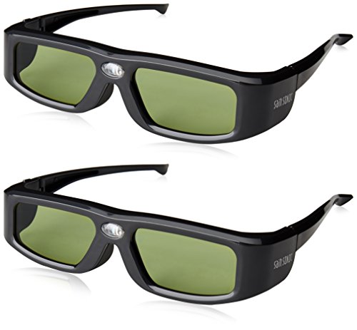 2 Pack SainSonic GX-30 3D Glasses Active Shutter 144Hz Rechargeable for Universal DLP-Link Ready Projectors, BenQ, Optoma, Dell, Mitsubishi, Samsung, Acer, Vivitek, NEC, Sharp, ViewSonic - Black