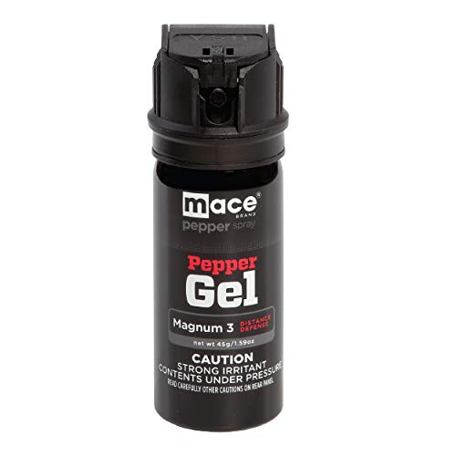 Mace Brand Magnum 3 Pepper Gel (45g) – Accurate 18’ Maximum Strength Pepper Gel, Flip Top Safety Cap, Wind-Safe Thick Gel Stream Technology and UV Dye – Great for Self-Defense