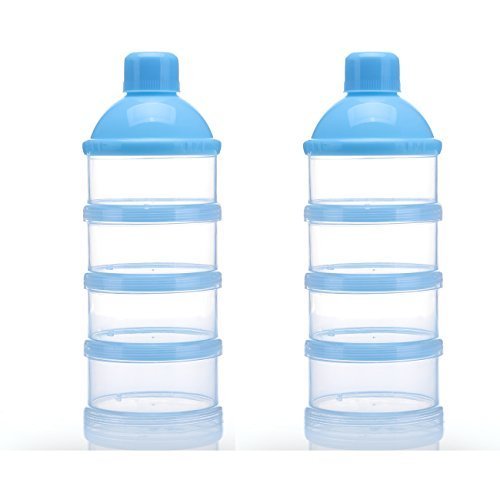 SySrion Non-Spill Baby Milk Powder Dispenser/Storage Container,Blue (2pcs)