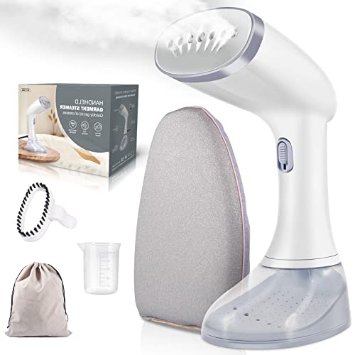 Steamer for Clothes, Handheld Clothes Steamer with Ironing Glove, 1350W Powerful 30S Fast Heat Up Portable Travel Steamer with 380ml Water Tank, 3 Steam levels Clothing Garment Steamer, Steam Iron Fabric Wrinkle Remover with Brush for Home and Travel