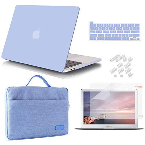 iCasso Compatible with MacBook Pro 13 Inch Case 2016-2020 Release A2338 M1 A2251 A2289 A2159 A1989 A1706 A1708, Hard Plastic Case, Sleeve, Screen Protector, Keyboard Cover & Dust Plug - Serenity Blue