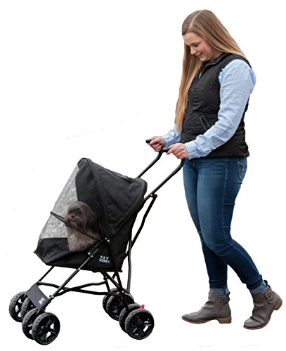 Pet Gear Travel Lite Pet Stroller for Cats and Dogs up to 15-pounds, Black