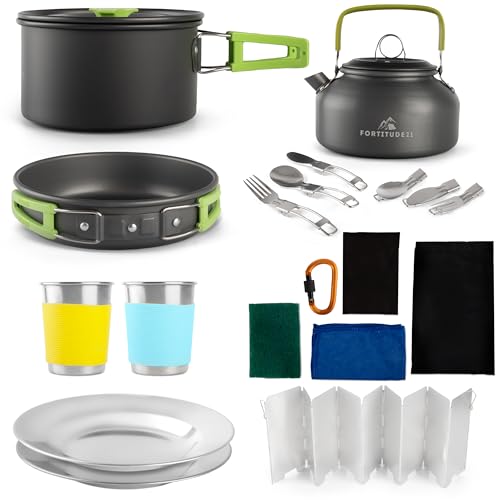 Camping Gear Must Haves, Camping Stove, Camping Cooking Set, Campfire Cooking Equipment, Camp Kitchen, Camping Cookware Set, Camping Pots and Pans Set, Camping Pans, Outdoor Camping Mess Kit for 1