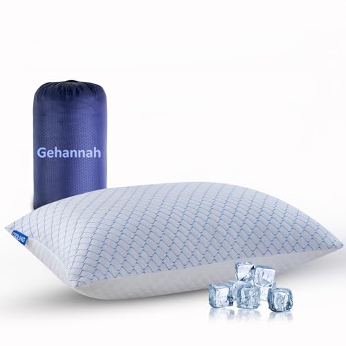 Gehannah Travel Pillow - Compressible Camping Pillow for Sleeping, Shredded Memory Foam Pillow with Storage Bag Compact Supportive, Pillow for Adults Kids Outdoor Backpacking Hiking Gear