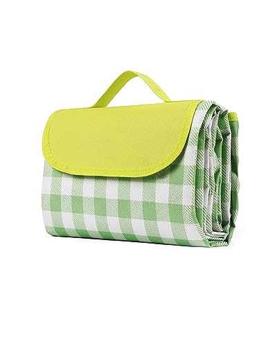 VITACASA Picnic Blanket, Foldable Waterproof Sand Mat, 60' x 80' Extra Large Picnic Blanket for Beach Camping Hiking Travel Outdoor Family Concerts - Green Stripe