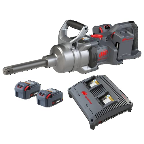 Ingersoll Rand Power Tools Model W9691-K4E - 20V High-torque 1' Drive Cordless Impact Wrench Kit, 3000 ft-lbs Nut-busting Torque, 4 Batteries and Charger, 6' Extended Anvil