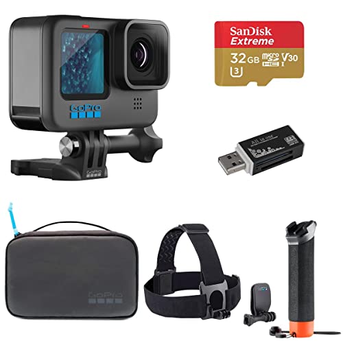 GoPro HERO11 Black Waterproof Action Camera Sport Premium Bundle with 32GB Memory Card, Adventure Kit 2.0, Multi Card Reader