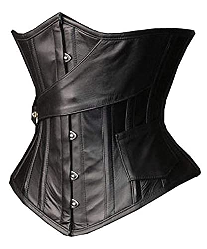 SHAPERX Womens Steampunk Gothic Steel Boned Underbust Waist Training Corsets,SZ1866-Black-2XL