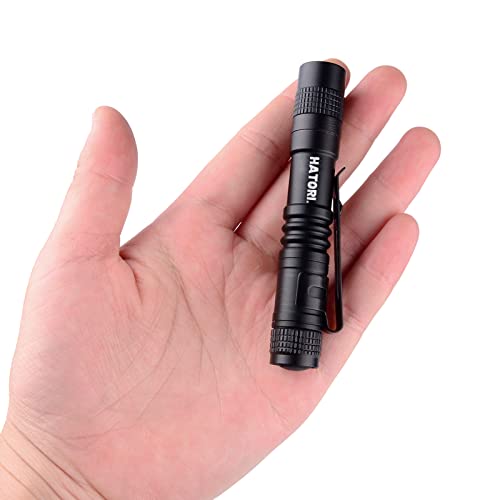 HATORI LED Mini Flashlight, Bright Small Handheld Pocket Flashlights Tactical High Lumens Pen Light for Camping, Outdoor, Emergency