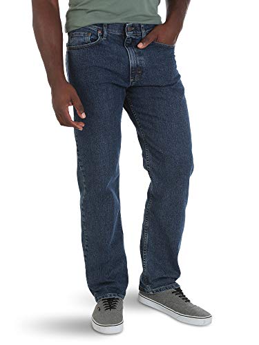 Wrangler Authentics mens Comfort Flex Waist Relaxed Fit Jeans, Dark Stonewash, 46W x 30L US