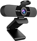 1080P Webcam with Microphone, eMeet C960 Web Camera, 2 Mics Streaming Webcam with Privacy Cover, 90°View Computer Camera, Plug&Play USB Webcam for Calls/Conference, Zoom/Skype/YouTube, Laptop/Desktop