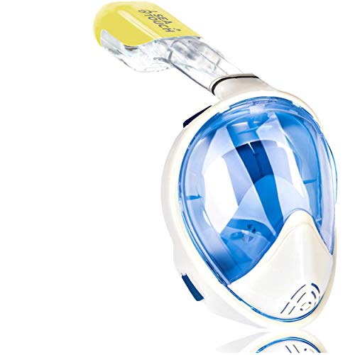 SeaTouch Premium Full Face Snorkeling Mask Blue for Man and Women Easybreath Snorkeling Mask (XL - Large)