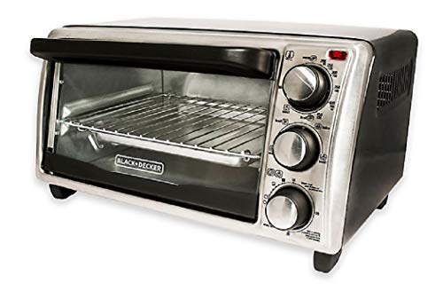 BLACK+DECKER 4-Slice Toaster Oven, Even Toast Technology, Fits a 9' Pizza, Black