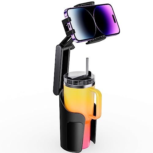 TAZENI Cup Holder Phone Mount for Car Bottle Friendly Cup Phone Holder for Car High Adjustable Cell Phone Cup Holder Expander for Car Easy Install & Sturdy & Durable Fit All 4-7‘’ iPhone Android