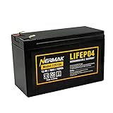 12V 10Ah Lithium LiFePO4 Deep Cycle Battery, 2000+ Cycles Rechargeable Battery, Maintenance-Free Battery for Solar/Wind Power, Lighting, Power Wheels, Fish Finder and More, Built-in BMS