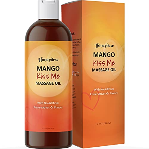Mango Sensual Massage Oil for Couples - Alluring Tropical Oil for Full Body Massages, Vegan and Non-Greasy