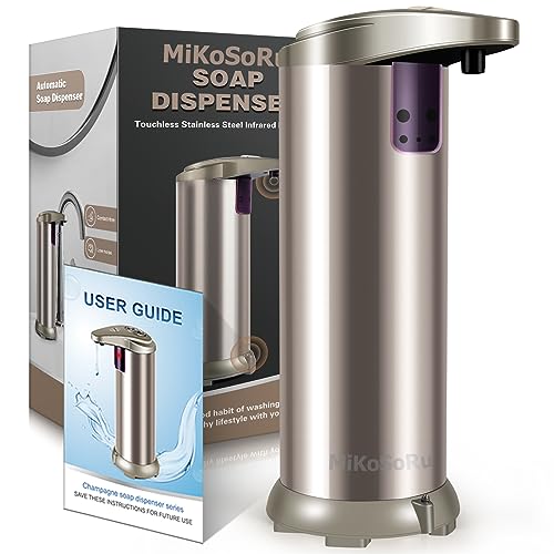 Automatic Soap Dispenser Kitchen, 3 Levels Adjustable Hand Soap Dispenser, Stainless Steel Dish Soap Dispenser Compatible with Almost All Soap, Liquid Soap Pump for Bathroom and Kitchen