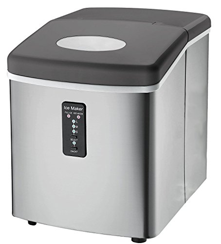 Ice Machine - Portable, Counter Top Ice Maker Machine TG22 - Produces 26 lbs Of Ice Per 24 Hours - Stainless Steel - Top Rated Ice Maker For Countertop use By ThinkGizmos (trademark protected)